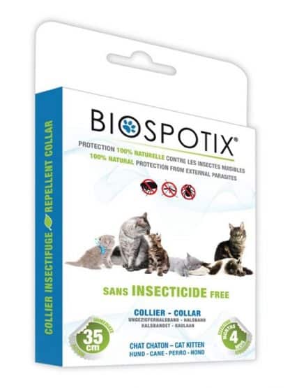 naravna ovratnica proti klopom in bolham za mačke geraniol brez insekticidov biospotix