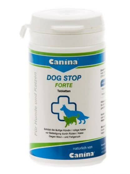 Canina dog stop forte tablete proti pasjemu zadahu ali pri gonečih psičkah za zakrivanje vonja