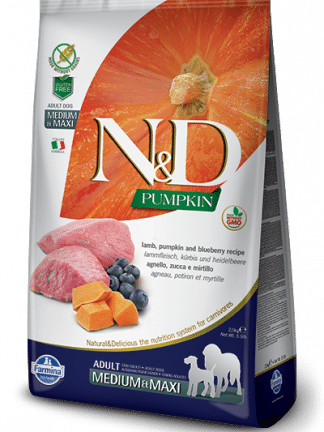 N&D hrana za pse jagnjetina in buča medium & maxi