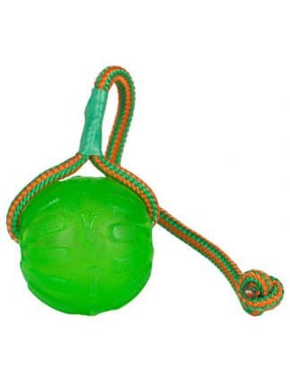 trpežna gumijasta žoga na vrvi za pse