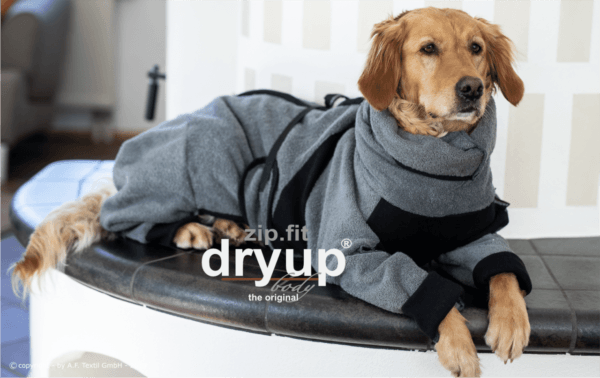 Action factory dryup zip-fit plašč na štiri noge - siv - slika 2