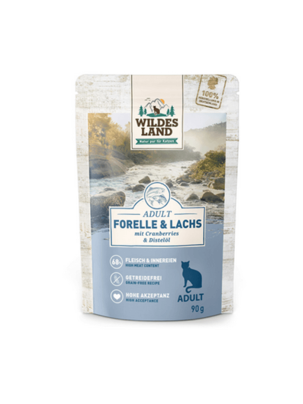 wildes land hrana za mačke losos in postrv