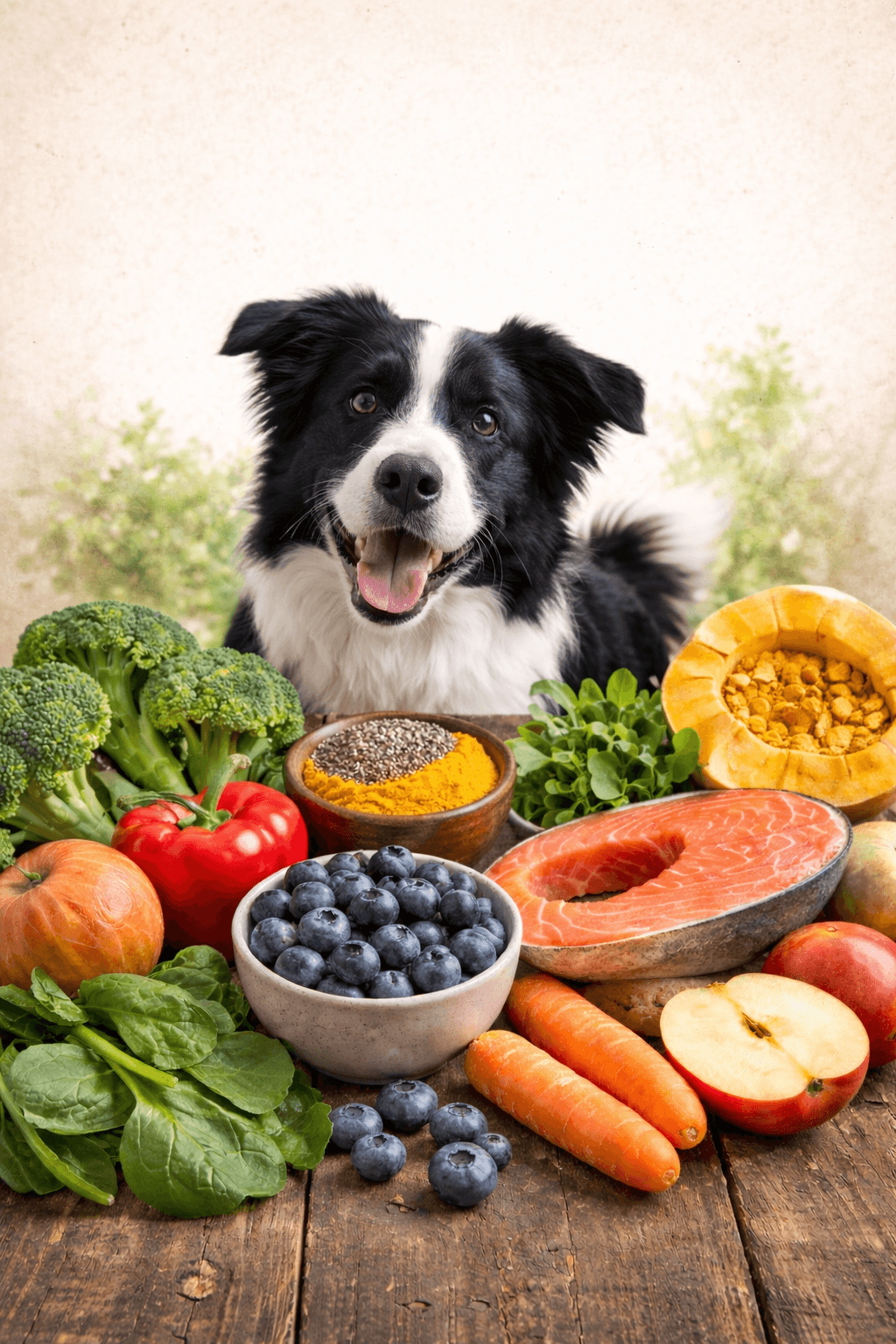Protivnetna živila za pse, kot so borovnice, brokoli, ribe in listnata zelenjava